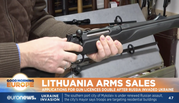 Gun sales soaring in Lithuania, up eightfold, applications for licenses to own guns double