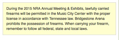 Carrying at the NRA 2015 annual meeting