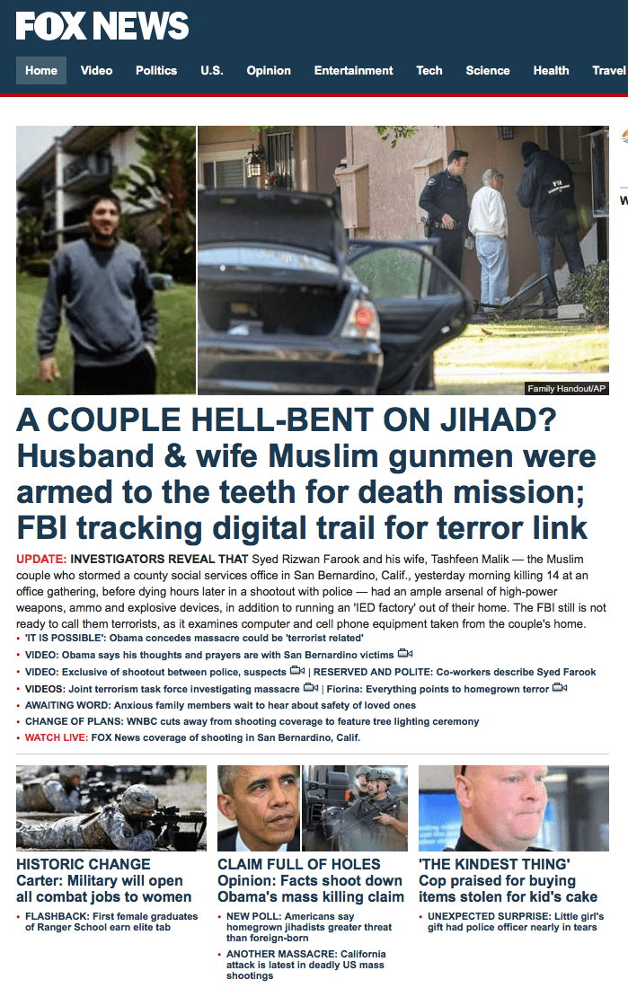 Fox News Front Page Obama claim