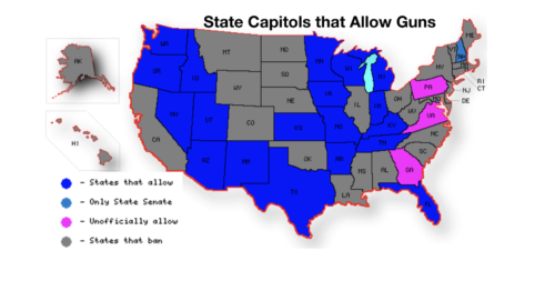 UPDATED: 20.5 State Capitols Officially Allow (and at least 24 allow in practice) Some Form of Legal Firearm Carry