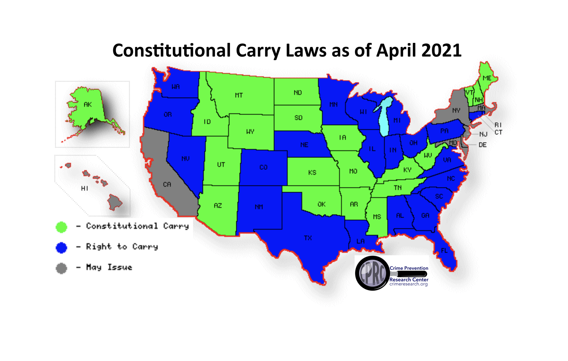 There are 20 Constitutional Carry States