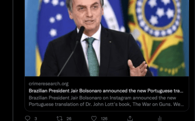 Brazilian President Jair Bolsonaro Tweets call out to CPRC’s John Lott
