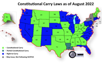 Louisiana adopts Constitutional Carry Light for Veterans and those in the Military, keeping track of states moving to Right-to-Carry