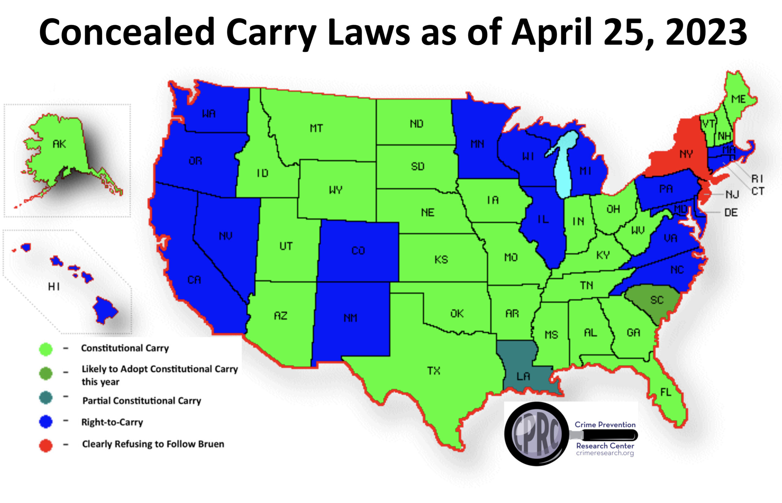 Permitless Carry Map & a LTC map link