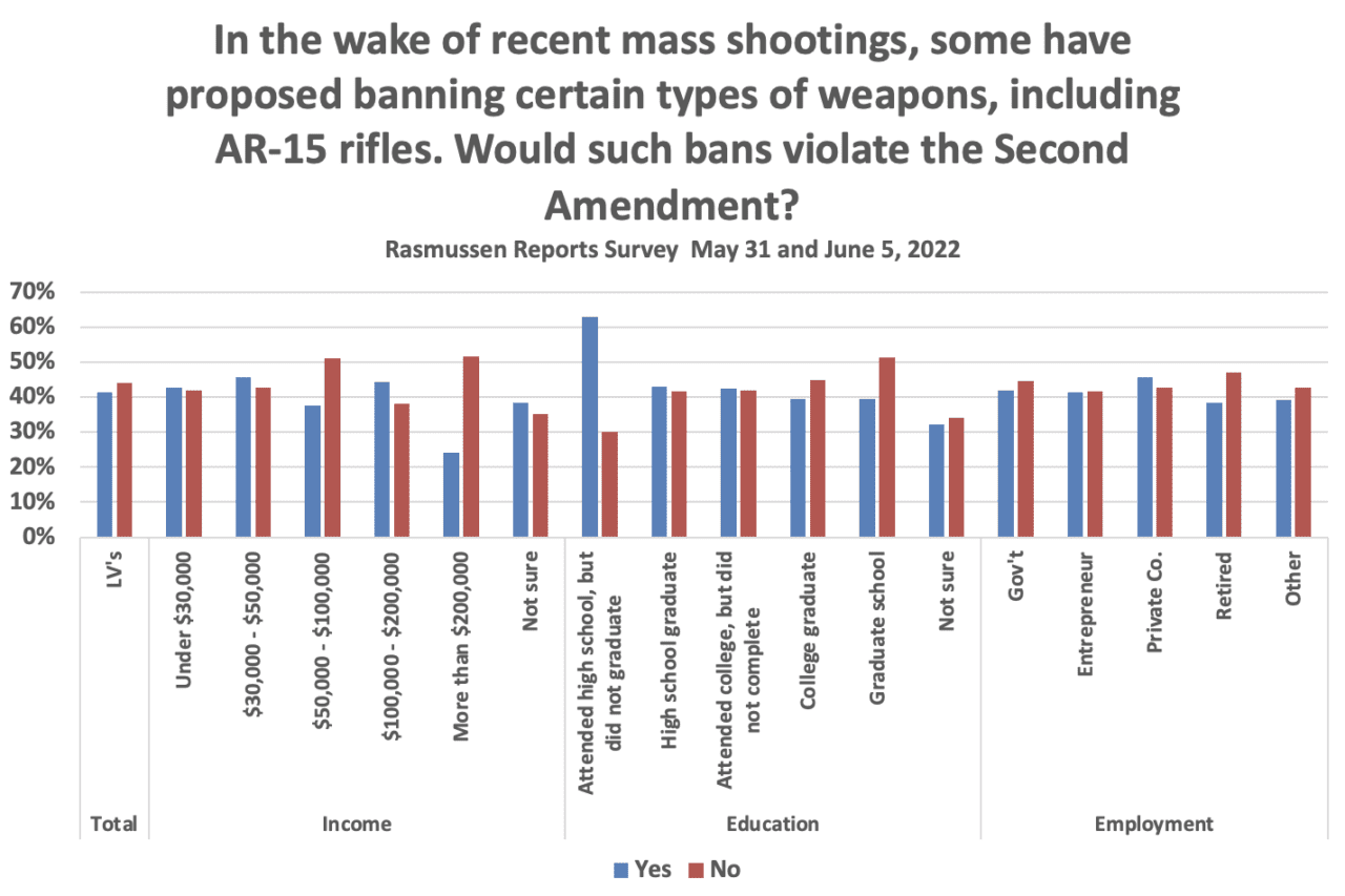 Americans are divided on whether to ban “assault weapons” Survey