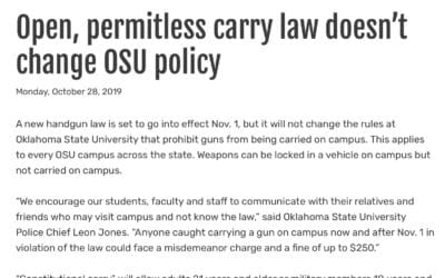 Another Attack in a Gun-free Zone: Active shooter at Oklahoma State University dorm leaves 3 wounded