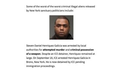 UPDATE: New York, a Sanctuary state, Released 6,947 Criminal Illegal Aliens, and still has 7,169 Criminal Illegals in Prison, with 148 for Homicide. Illegals’ Share of Prisoners is 3.4 to 4.2 times their Share of NY’s Population. Incarceration costs are well over $1 billion per year.
